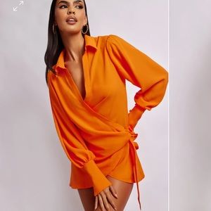 Gabby Split Sleeve Wrap Micro Mini Dress
